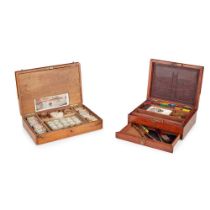 Y TWO VICTORIAN ARTIST'S BOXES 19TH CENTURY