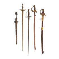 FOUR CONTINENTAL CEREMONIAL SWORDS 19TH CENTURY