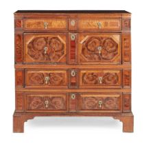 CHARLES II OAK AND OYSTER VENEERED CHEST OF DRAWERS 17TH CENTURY