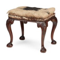 GEORGE II IRISH MAHOGANY STOOL 18TH CENTURY