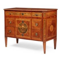 ITALIAN WALNUT AND MARQUETRY COMMODE LATE 18TH CENTURY
