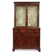 GEORGE III MAHOGANY SECRETAIRE BOOKCASE LATE 18TH CENTURY