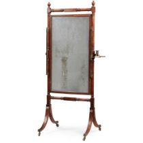 REGENCY MAHOGANY CHEVAL MIRROR, MANNER OF GILLOWS EARLY 19TH CENTURY