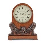 GEORGE IV POLLARD OAK MANTEL CLOCK, TAYLOR & SON, BRISTOL EARLY 19TH CENTURY