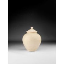 WHITE-GLAZED JAR AND COVER TANG DYNASTY