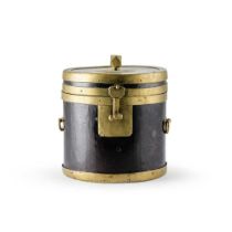 LACQUERED AND BRASS-MOUNTED WOODEN HAT BOX QING DYNASTY, 19TH CENTURY