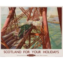 Terence Cuneo (1907-1996) Scotland, The World Famous Forth Bridge