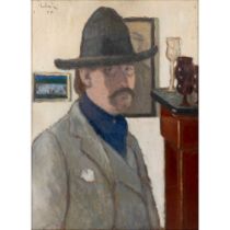 József Rippl-Rónai (Hungarian 1861-1927) Man in a Pointed Hat, probably a Self-Portrait, 1905