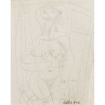 Jankel Adler (Polish 1895-1949) Nude, 1942, Opus 96