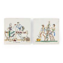 Gio Ponti (Italian 1891-1979) for Richard Ginori 'Il Raccolto' and 'La Pigiatura' Tiles, circa 1930