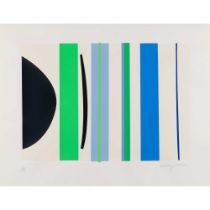 § Sir Terry Frost R.A. (British 1915-2003) Blue and Green Verticals, 2002 (Kemp 225)