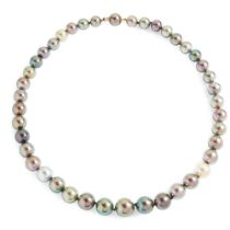 A Tahitian pearl necklace