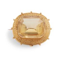 A Victorian citrine brooch