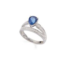 A sapphire and diamond ring