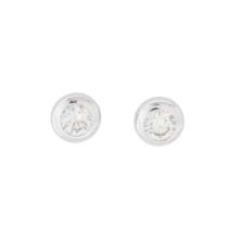 A pair of diamond stud earrings