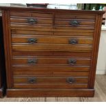 A late Victorian drop-handled chest of drawers 100cm x 103cm x 50cm.