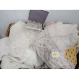 A collection of Vintage linen and lace