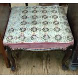 A 19th century mahogany needlepoint footstool, probably English 46cm x 61cm x 65cm.