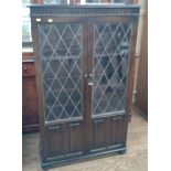 A Vintage Bookcase with glass doors 134cm x 80cm x 36cm.