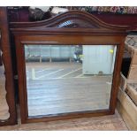 A late Victorian mahogany over mantle mirror