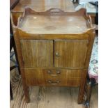 A large double door bedside pot cupboard Circa 1800 80cm x 56cm x 46cm