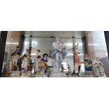 European porcelain figures including Nymphenburg, Capodimonte and a large figure of a drummer