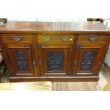 A Victorian Walnut Sideboard. (Four holes in the surface where a top unit would have been placed)