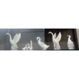 Five Nao geese figures 11cm high to 20cm high (5)
