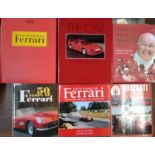 A small collection of Ferrari posters: GTO 100cm x 56cm, 328 GTB 99cm x 61cm, F40 92cm x 61cm,