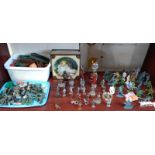 Cast metal figures, plastic figures and farm accessories