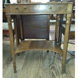 A George III mahogany writing table with drawer and shelf circa 1790 77cm x 61cm x 52cm.