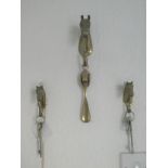 A quantity of Brass key hooks