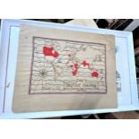 A large modern print and a map of the British Empire and a folded map. (30)