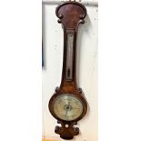 A mahogany cased banjo barometer