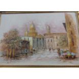 Oil on canvas Parisienne scene C1970. signed M Church lower right