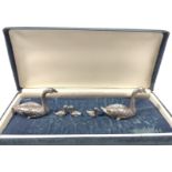 Cast silver swans (Boxed)