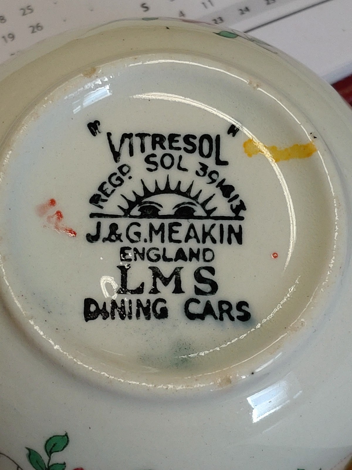 Railwayana collectables: LMS (London, Midland, Scottish Railway), J&G Meakin "Vitresol" ceramic - Image 2 of 2