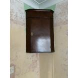 A Flat front corner cupboard. Antique. 64cm x 46cm x 28cm