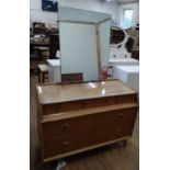 MCM White & Newton dressing table. 20th century. Base 77cm x 106 x 48cm. Mirror 156cm