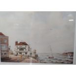 A signed proof print, glazed and framed, "Point" Old Portsmouth.