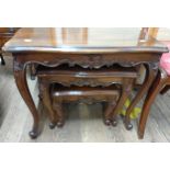 A mahogany nest of tables. 20th century. 55cm x 66cm x 40cm