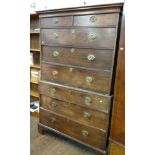 A George II mahogany tall chest-on-chest. Circa 1760. 183cm 112cm x 56cm