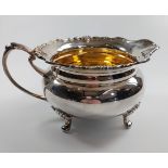 Mappin & Webb Silver Milk/ Cream Server with gilt interior.