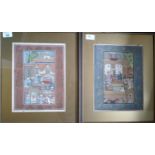 Two Indian Hindu paintings 41cm x 34cm. One framed, one framed and glazed.