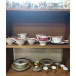 A Grosvenor part tea-service (lacks teapot), Bavarian fruit pattern plates, Royal Worcester cups and