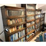 A Fine Stained Wood Globe Wernicke Bookcase. Circa 1900. Comprising 20 compartments with leaded