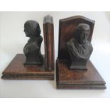 bookends with bust of William Shakespeare on each.