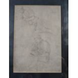 A Sketch. Reputedly by Antonio del Pollaiulo. A study of a figure. The Florentine brothers Antonio