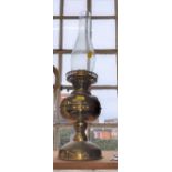 A late Victorian brass lamp