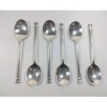 A set of six silver coffee spoons